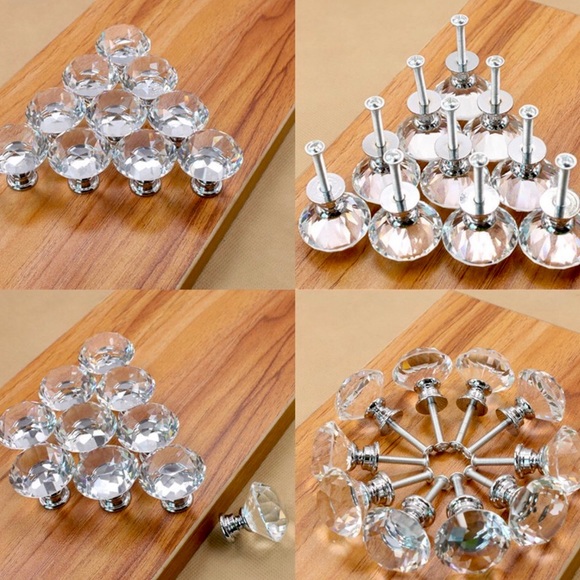 Crystal Knobs - Set of 10  ♥️Cabinet Drawer Knobs - Hang Towels Purse Jewelry - Picture 5 of 16